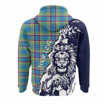 Yukon Territory Canada Tartan Scottish Hoodie Angry Lion With Soccer Ball Style