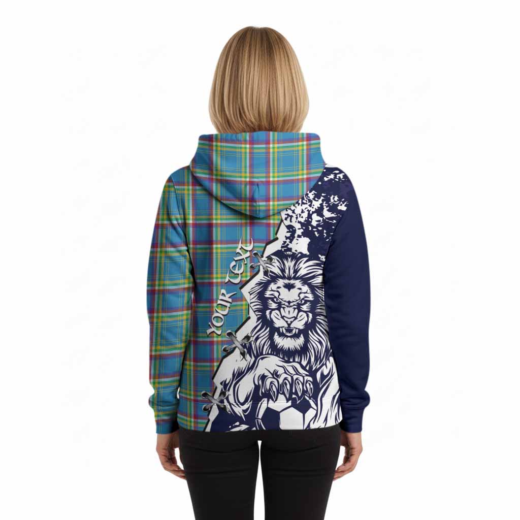 Yukon Territory Canada Tartan Scottish Hoodie Angry Lion With Soccer Ball Style