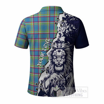 Yukon Territory Canada Tartan Scottish Polo Shirt Angry Lion With Soccer Ball Style