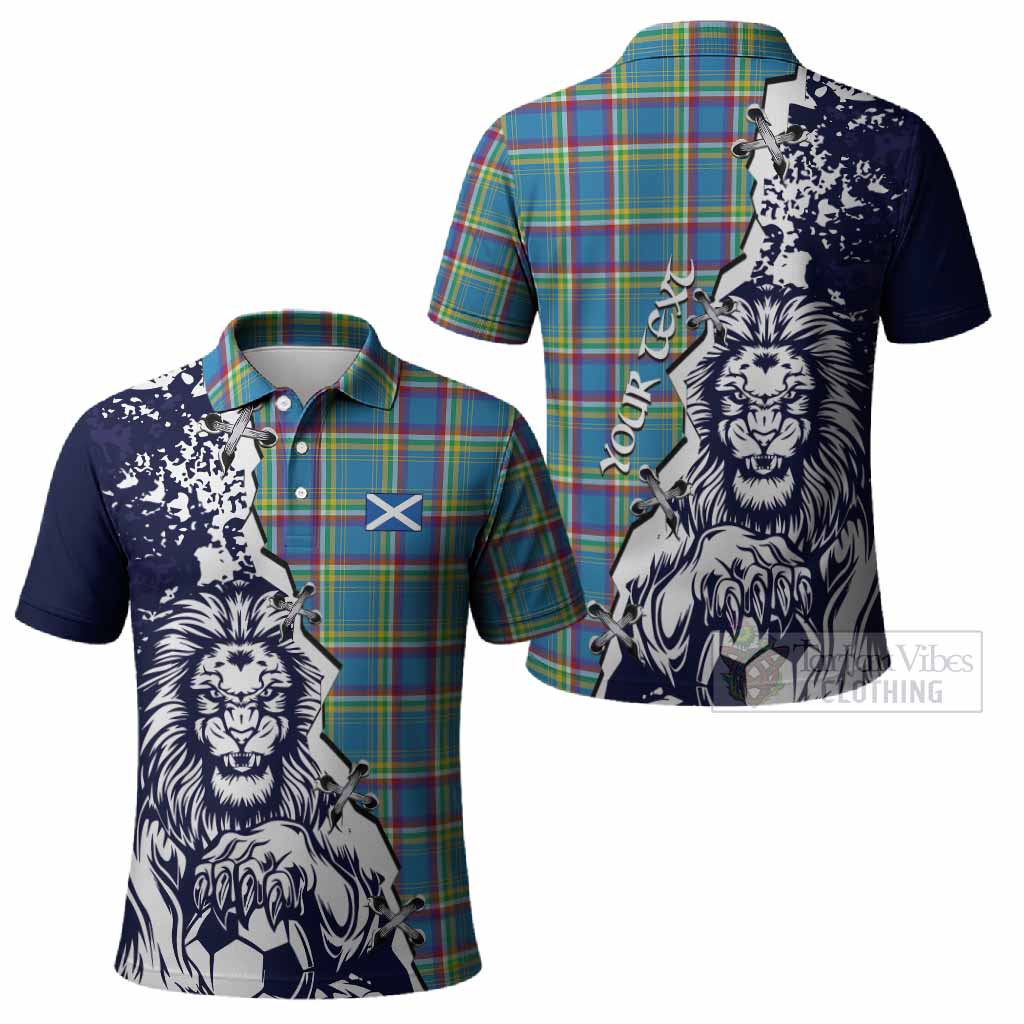 Yukon Territory Canada Tartan Scottish Polo Shirt Angry Lion With Soccer Ball Style