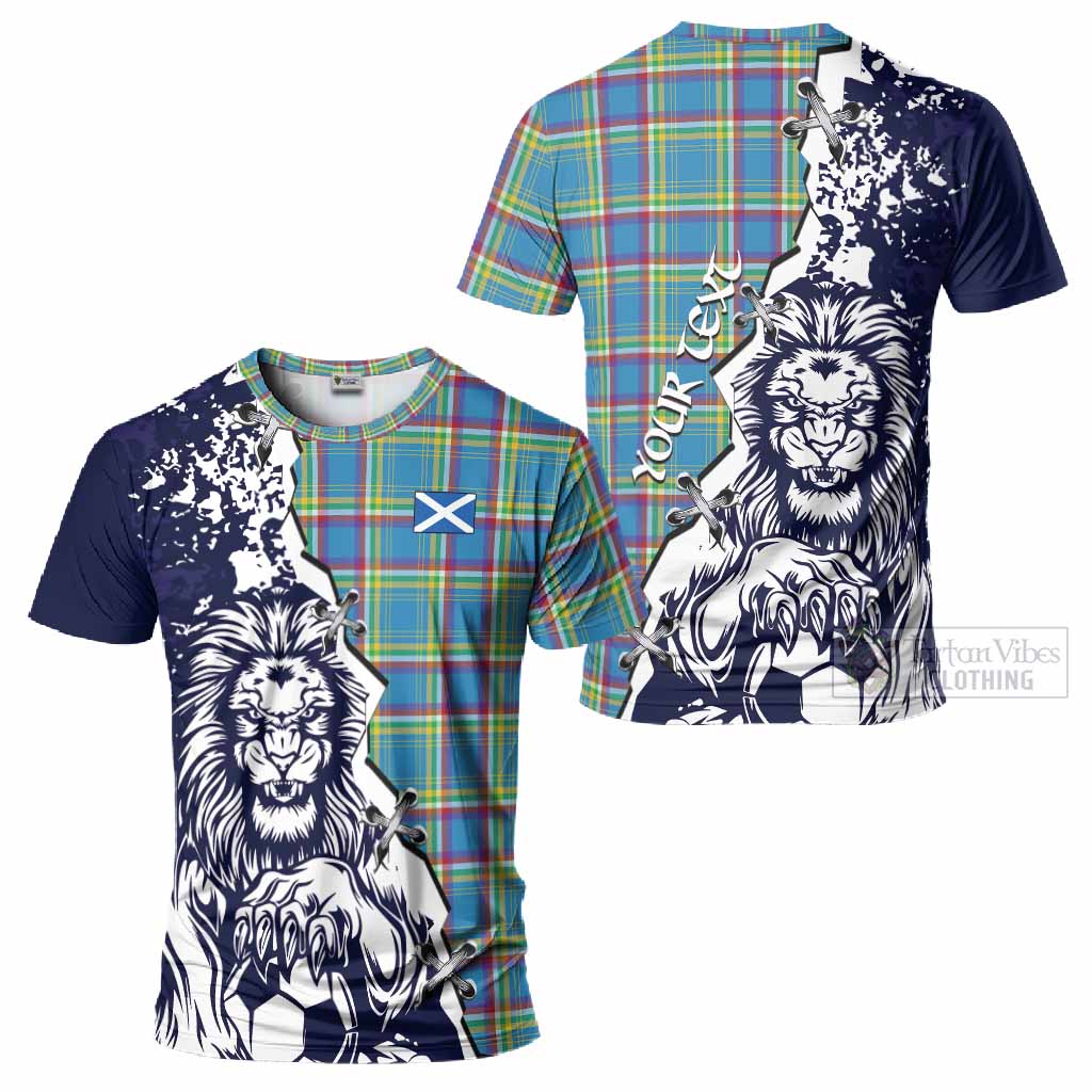 Yukon Territory Canada Tartan Scottish T-Shirt Angry Lion With Soccer Ball Style