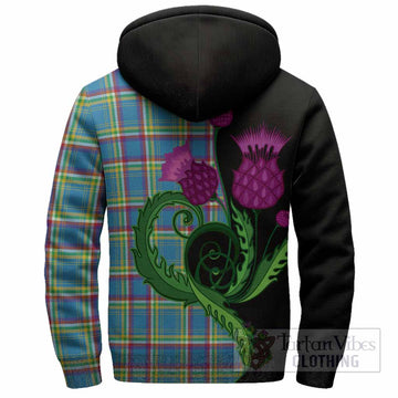 Yukon Territory Canada Tartan Sherpa Hoodie Traditional Scottish Thistle