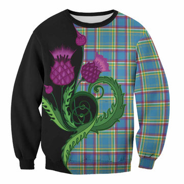 Yukon Territory Canada Tartan Sweatshirt Traditional Scottish Thistle