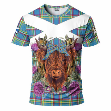 Yukon Territory Canada Tartan T-Shirt Scottish Thistle Heilan Coo