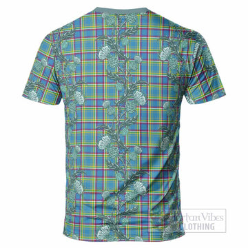 Yukon Territory Canada Tartan T-Shirt Seamless Scottish Thistle Flowers