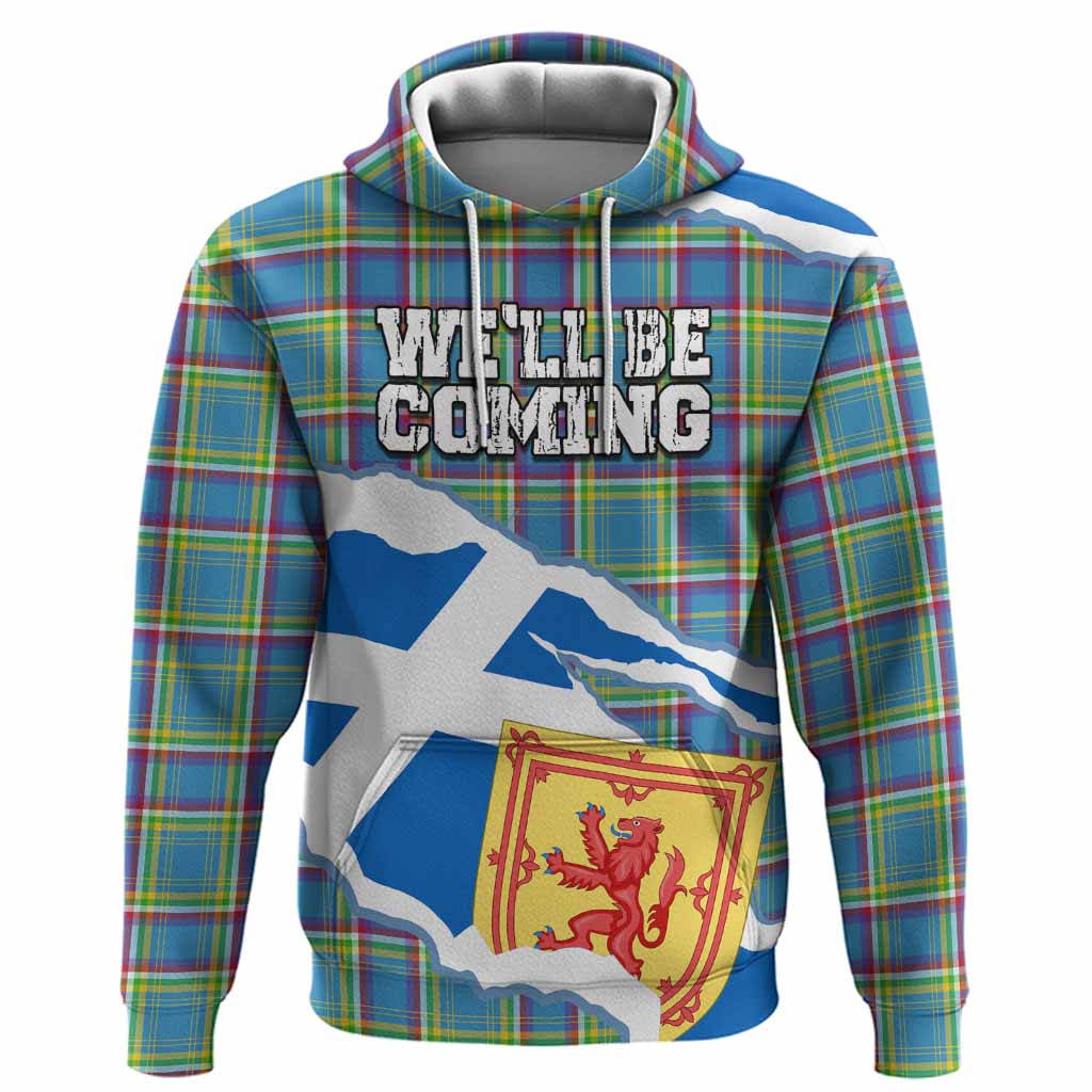 Yukon Territory Scotland Football Tartan Hoodie We'll Be Coming