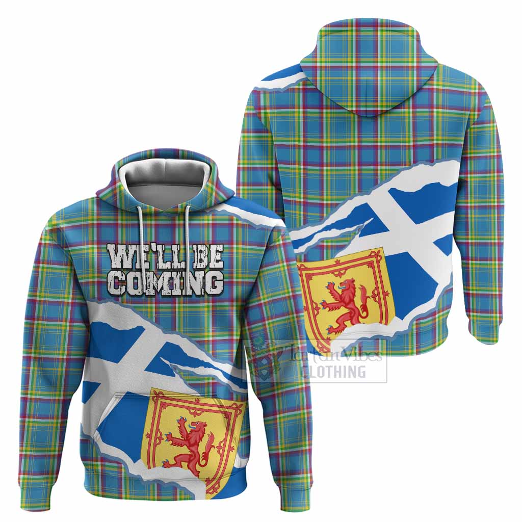Yukon Territory Scotland Football Tartan Hoodie We'll Be Coming