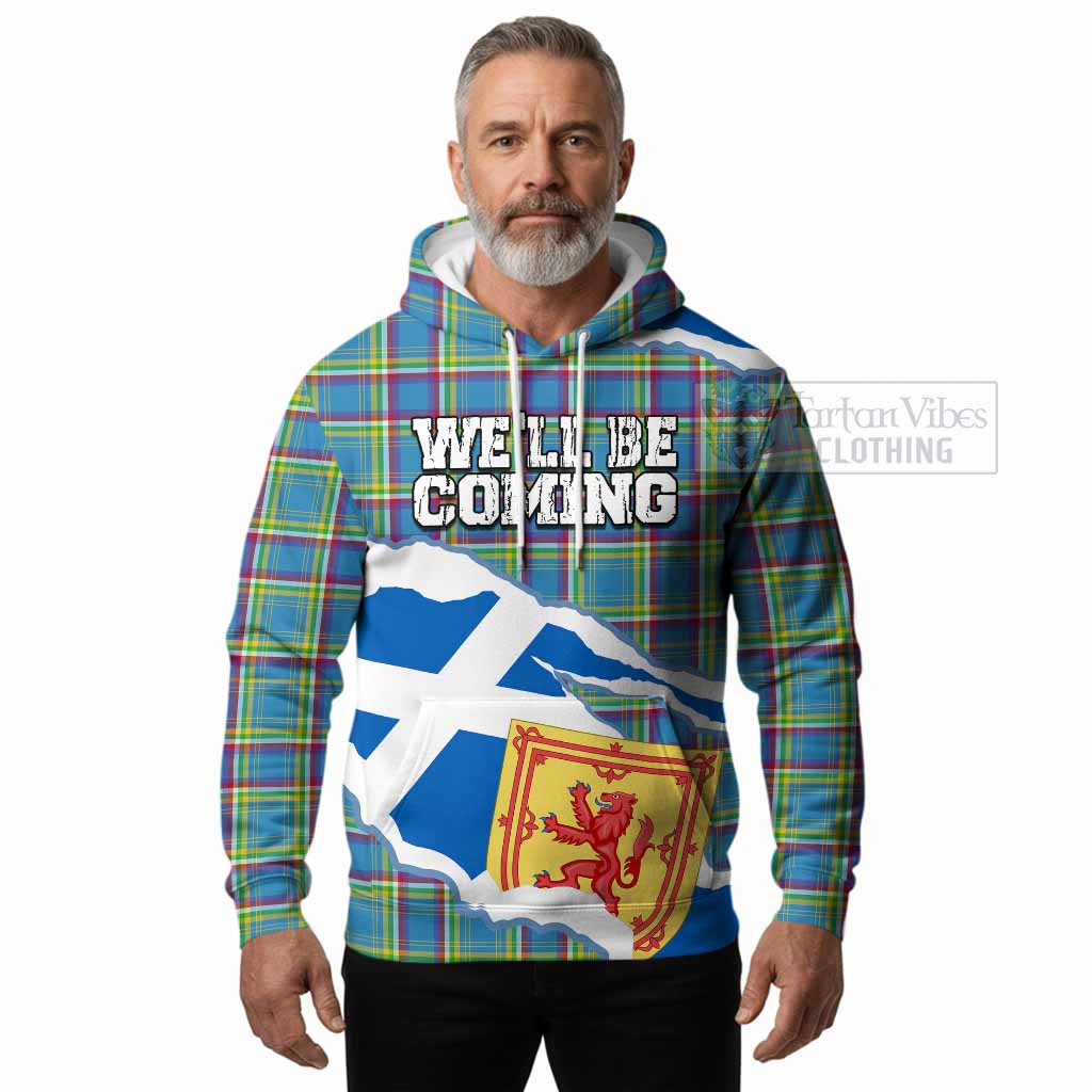 Yukon Territory Scotland Football Tartan Hoodie We'll Be Coming