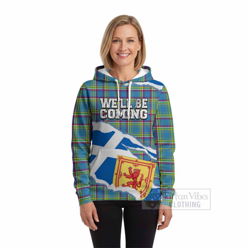 Yukon Territory Scotland Football Tartan Hoodie We'll Be Coming