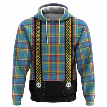 Yukon Territory Tartan Lederhosen Costume Hoodie Scotland Celtic Knot Motif