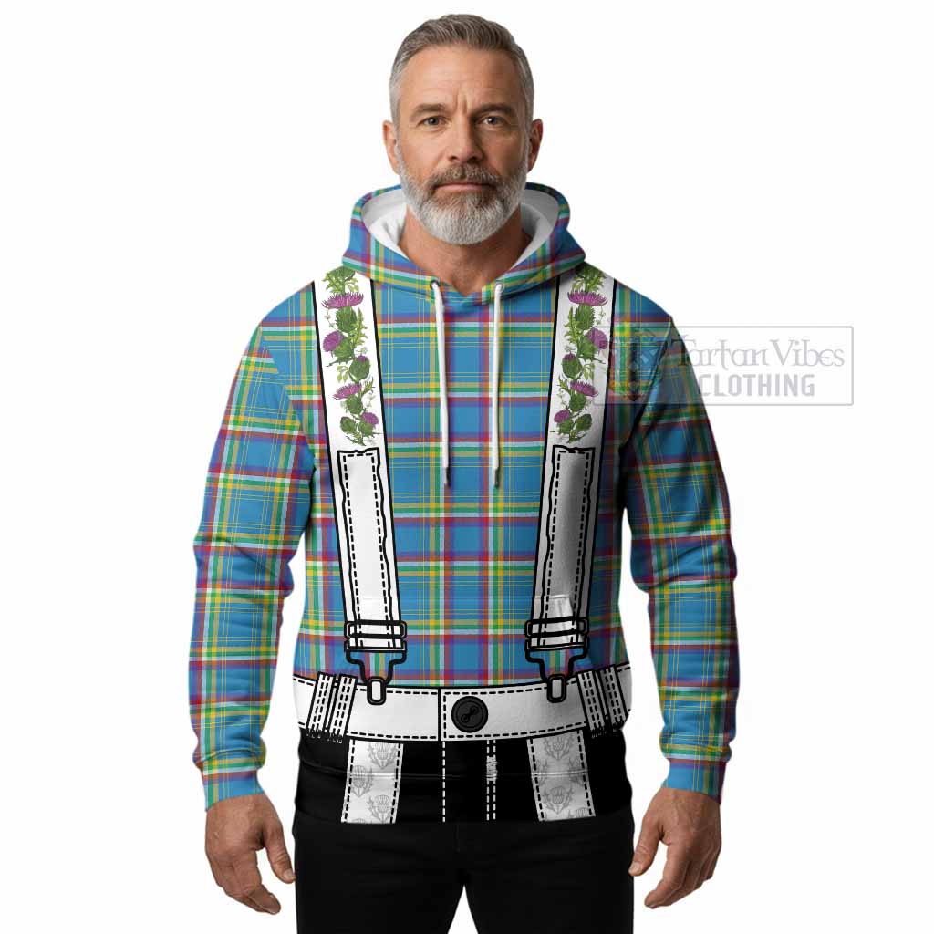 Yukon Territory Tartan Lederhosen Costume Hoodie Scotland Thistle Floral