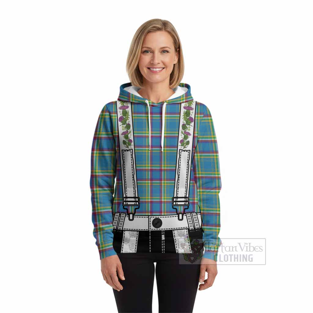 Yukon Territory Tartan Lederhosen Costume Hoodie Scotland Thistle Floral