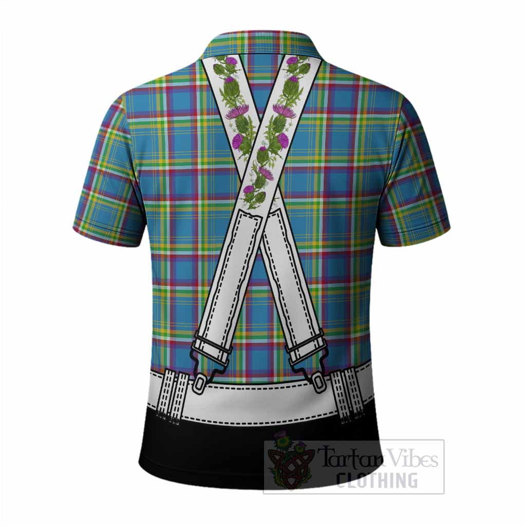 Yukon Territory Tartan Lederhosen Costume Polo Shirt Scotland Thistle Floral
