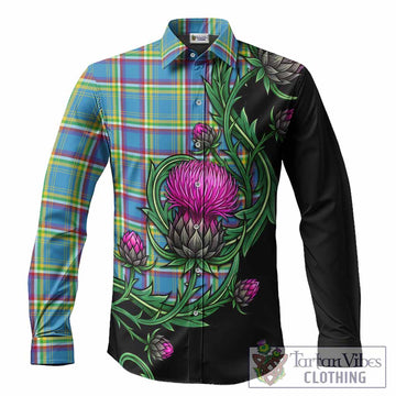 Yukon Territory Tartan Long Sleeve Button Shirts Resilient Scottish Thistle