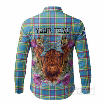 Yukon Territory Tartan Long Sleeve Button Shirts Scottish Thistle Heilan Coo