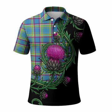 Yukon Territory Tartan Polo Shirt Resilient Scottish Thistle