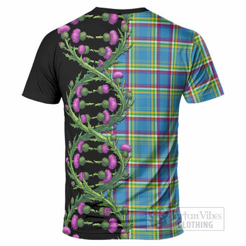 Yukon Territory Tartan T-Shirt Scottish Identity Thistle Flower DNA Strand Art