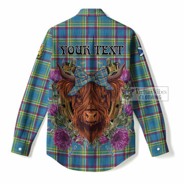 Yukon Territory Tartan Women Casual Shirt Scottish Thistle Heilan Coo