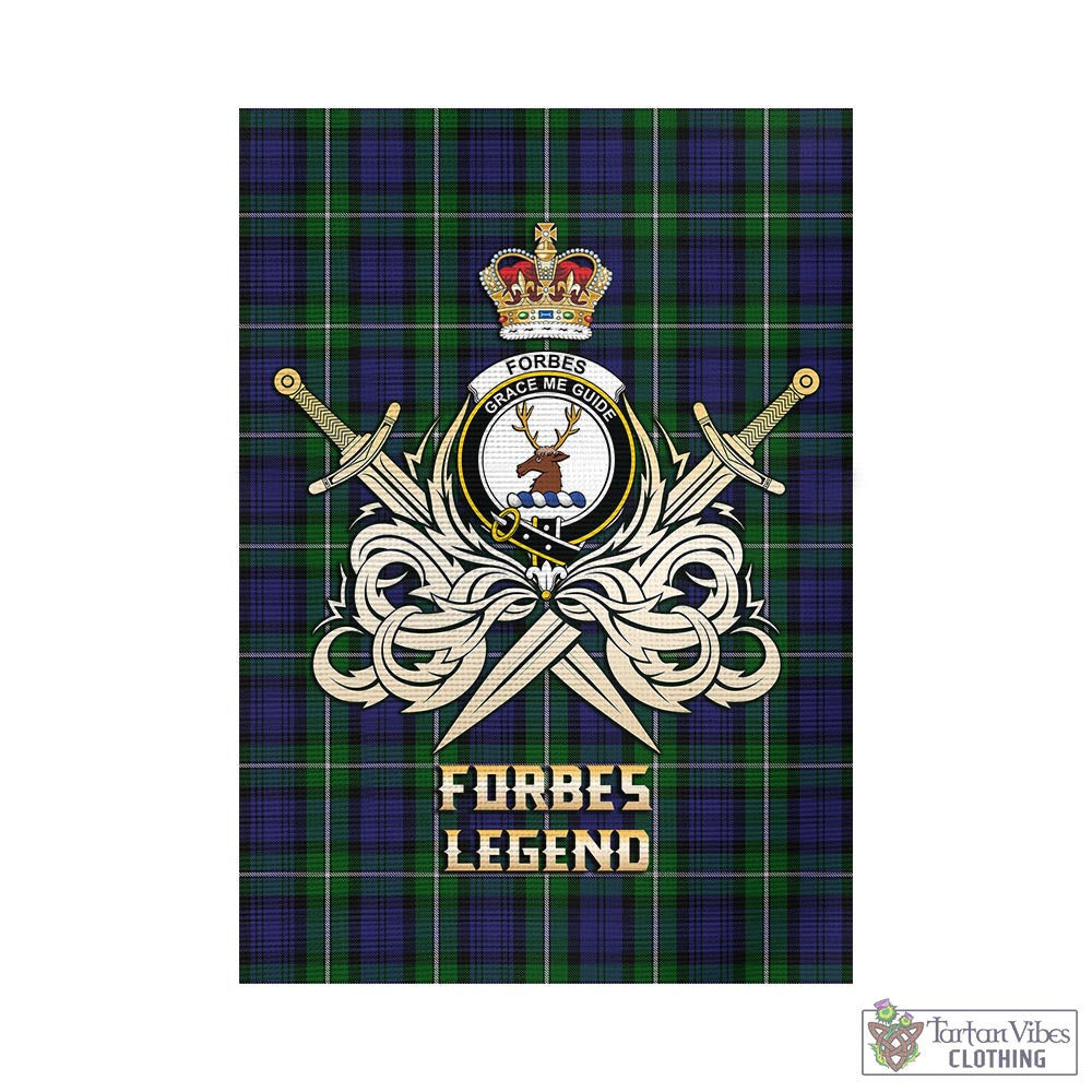 forbes-tartan-flag-with-clan-crest-and-the-golden-sword-of-courageous-legacy