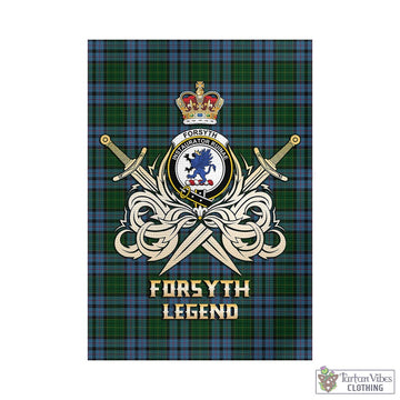forsyth-tartan-flag-with-clan-crest-and-the-golden-sword-of-courageous-legacy