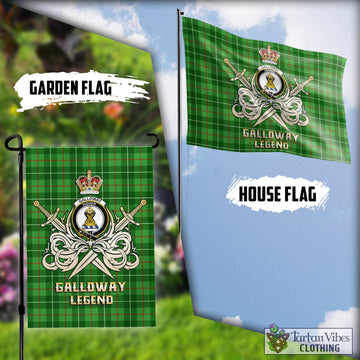 Galloway Tartan Flag with Clan Crest and the Golden Sword of Courageous Legacy