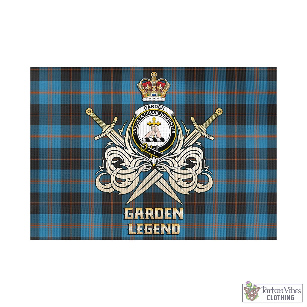 garden-tartan-flag-with-clan-crest-and-the-golden-sword-of-courageous-legacy
