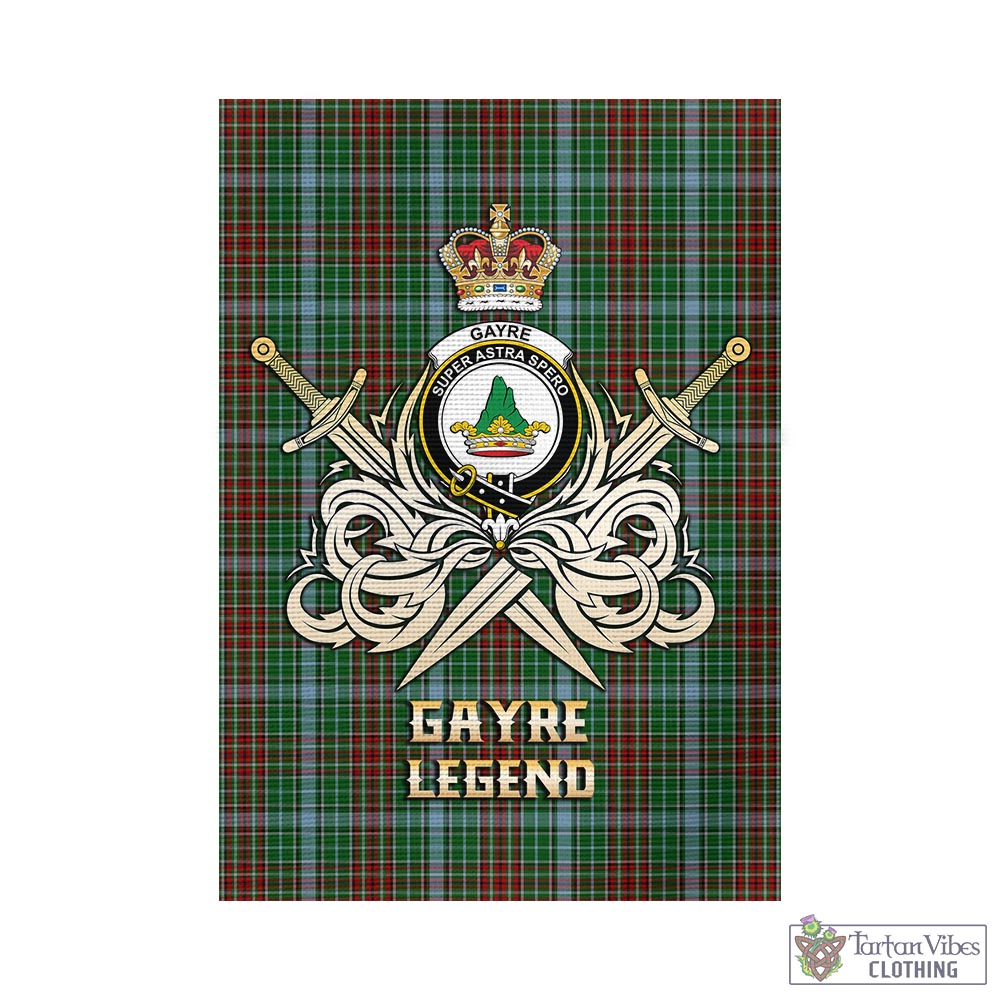 gayre-tartan-flag-with-clan-crest-and-the-golden-sword-of-courageous-legacy
