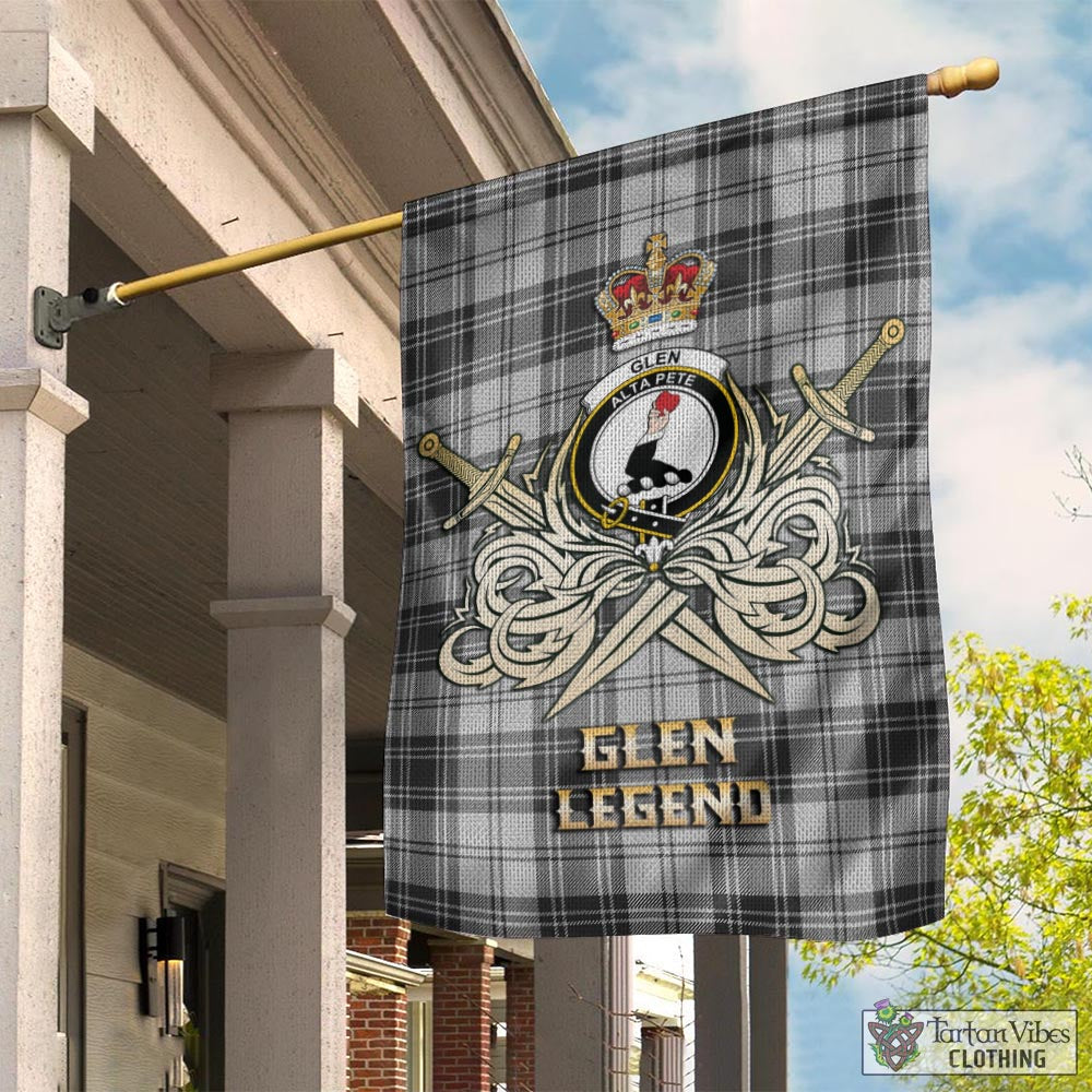glen-tartan-flag-with-clan-crest-and-the-golden-sword-of-courageous-legacy