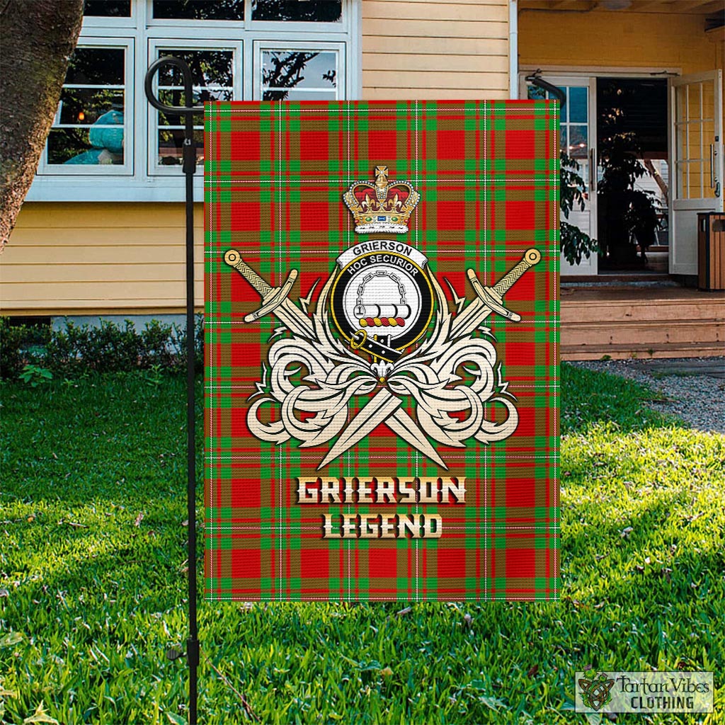 grierson-tartan-flag-with-clan-crest-and-the-golden-sword-of-courageous-legacy