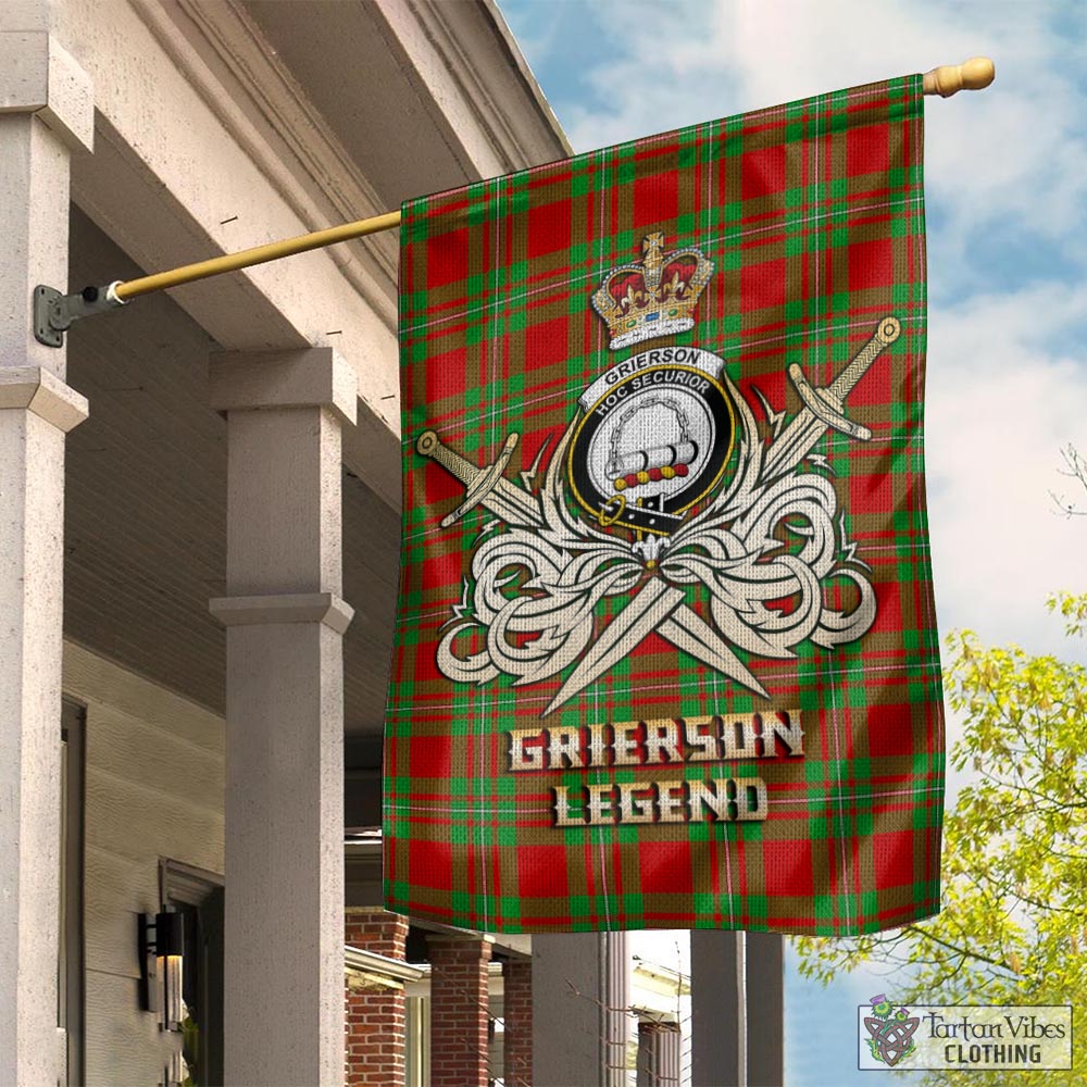 grierson-tartan-flag-with-clan-crest-and-the-golden-sword-of-courageous-legacy