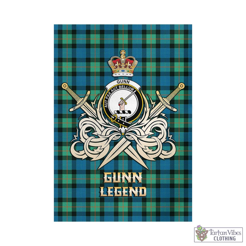 gunn-ancient-tartan-flag-with-clan-crest-and-the-golden-sword-of-courageous-legacy