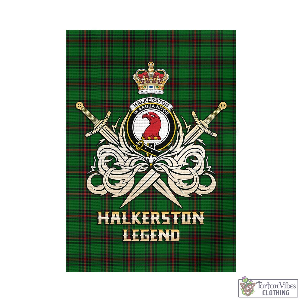halkerston-tartan-flag-with-clan-crest-and-the-golden-sword-of-courageous-legacy