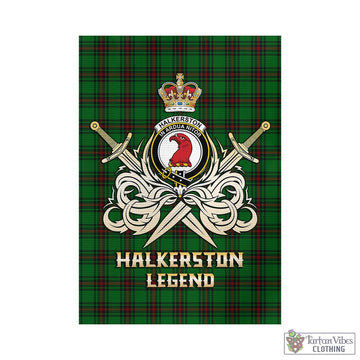 halkerston-tartan-flag-with-clan-crest-and-the-golden-sword-of-courageous-legacy