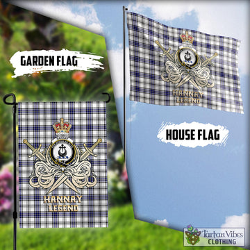 Hannay Modern Tartan Flag with Clan Crest and the Golden Sword of Courageous Legacy