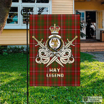 Hay Tartan Flag with Clan Crest and the Golden Sword of Courageous Legacy
