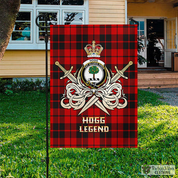 Hogg Tartan Flag with Clan Crest and the Golden Sword of Courageous Legacy