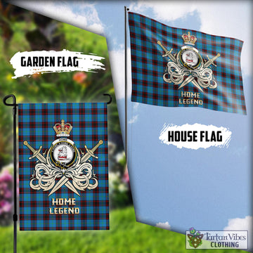 Home Ancient Tartan Flag with Clan Crest and the Golden Sword of Courageous Legacy