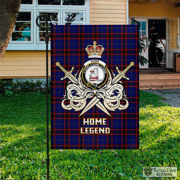 Home Modern Tartan Flag with Clan Crest and the Golden Sword of Courageous Legacy