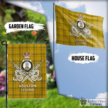 Houston Tartan Flag with Clan Crest and the Golden Sword of Courageous Legacy