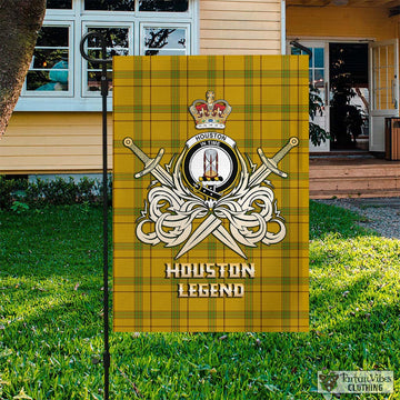 Houston Tartan Flag with Clan Crest and the Golden Sword of Courageous Legacy