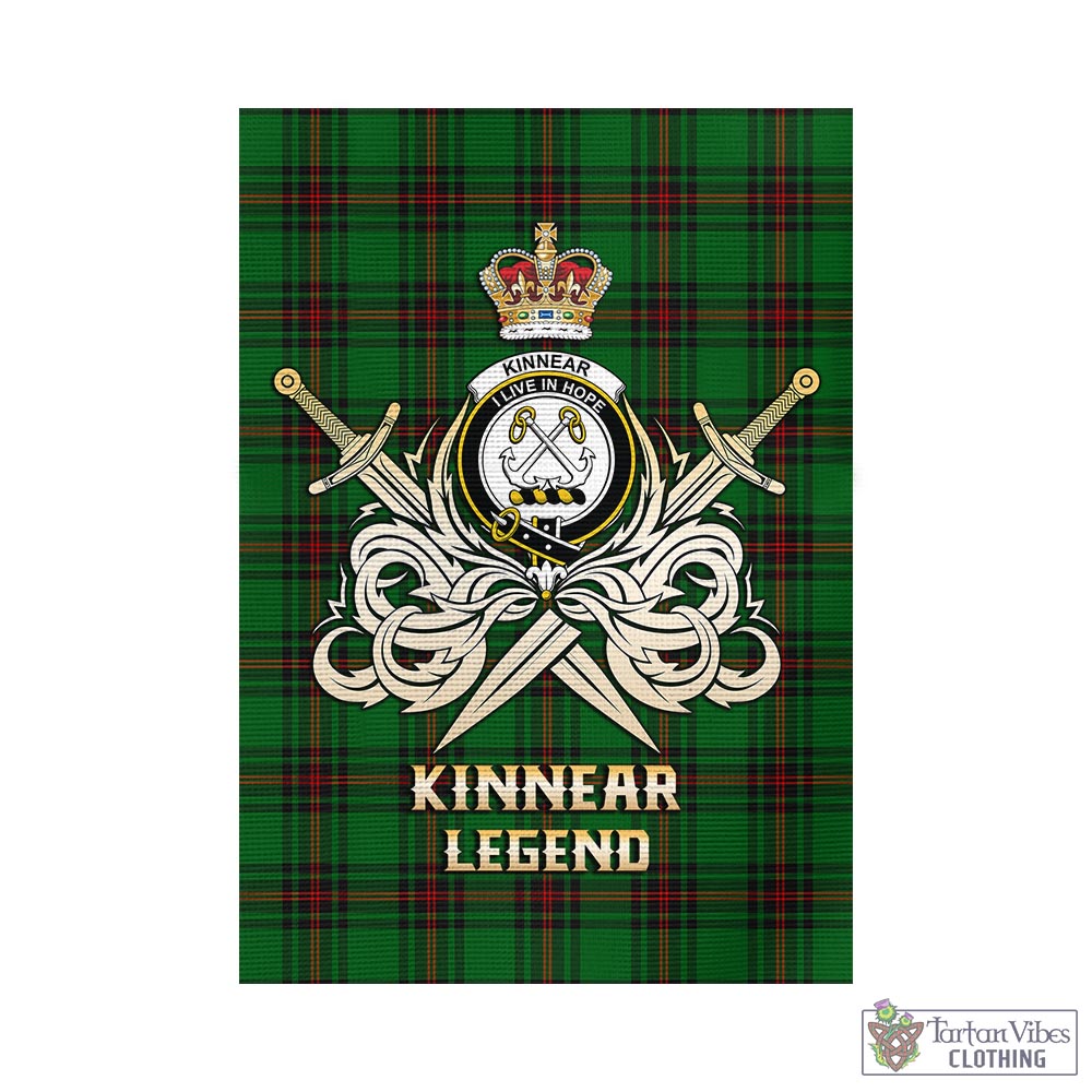 kinnear-tartan-flag-with-clan-crest-and-the-golden-sword-of-courageous-legacy