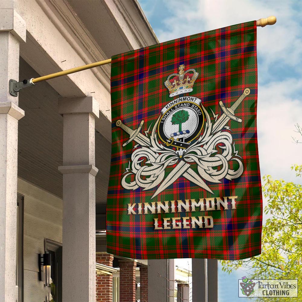 kinninmont-tartan-flag-with-clan-crest-and-the-golden-sword-of-courageous-legacy