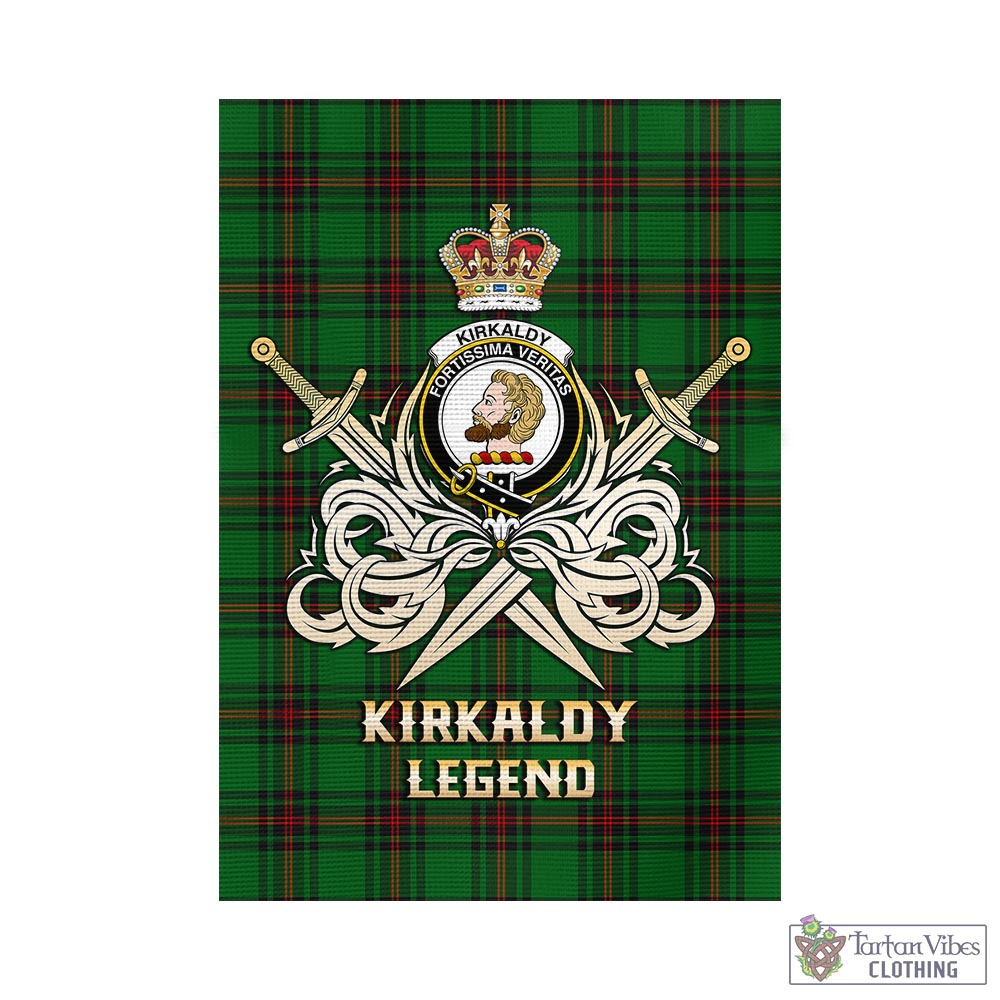 kirkaldy-tartan-flag-with-clan-crest-and-the-golden-sword-of-courageous-legacy