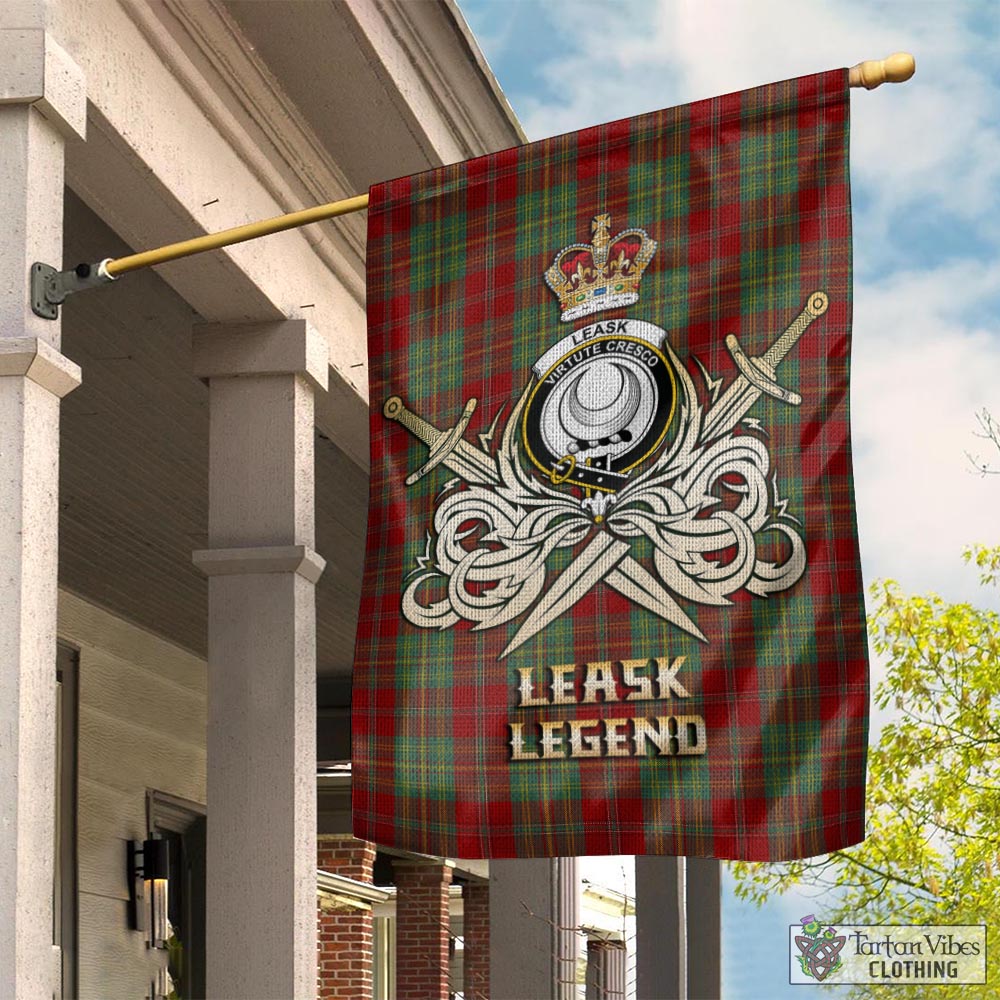leask-tartan-flag-with-clan-crest-and-the-golden-sword-of-courageous-legacy
