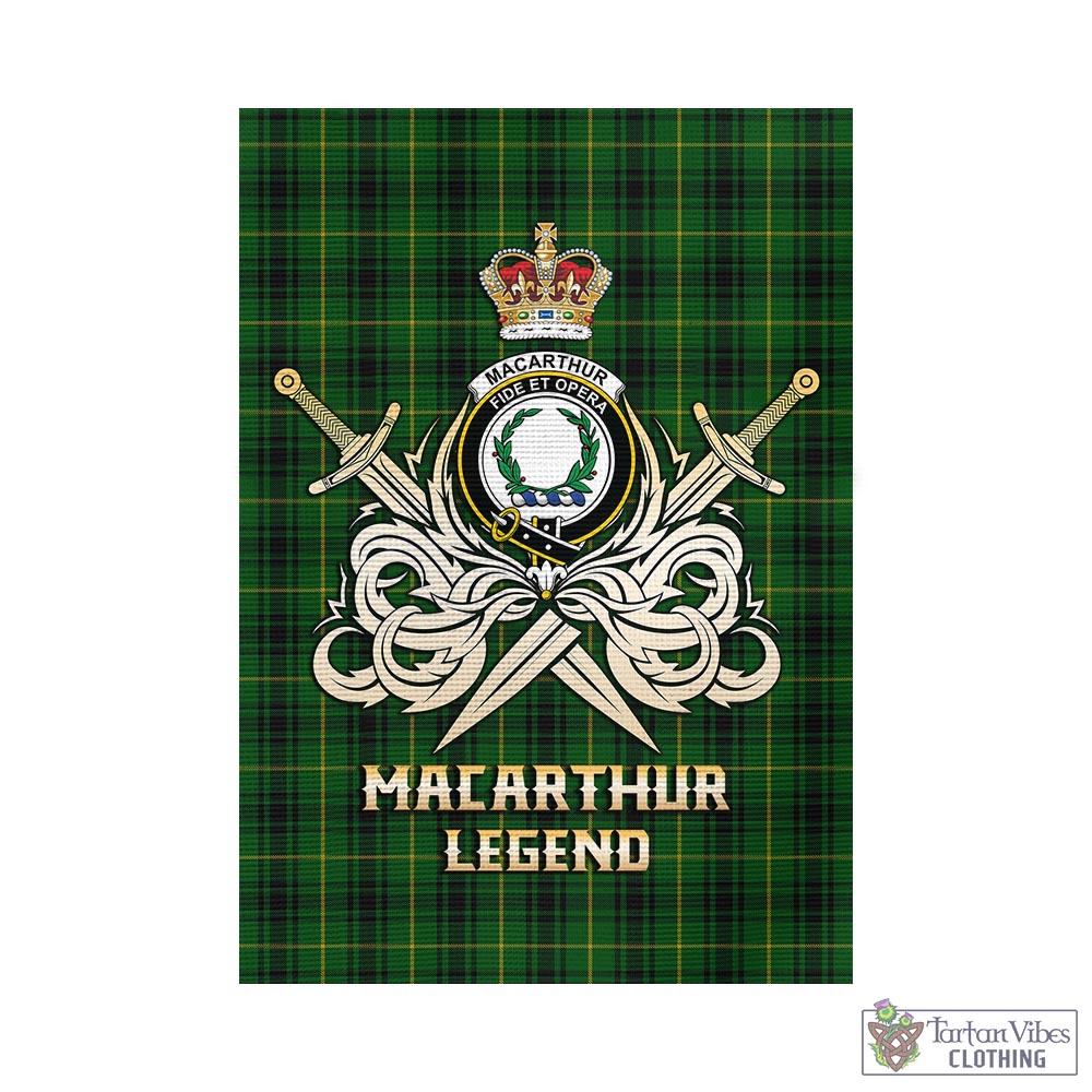 macarthur-tartan-flag-with-clan-crest-and-the-golden-sword-of-courageous-legacy